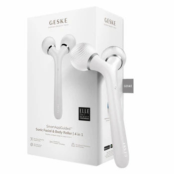 Электронный ультразвуковой ролик для лица и тела GESKE Sonic Facial&Body Roller 4в1 белый