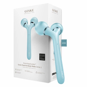 Электронный ультразвуковой ролик для лица и тела GESKE Sonic Facial&Body Roller 4в1 бирюзовый