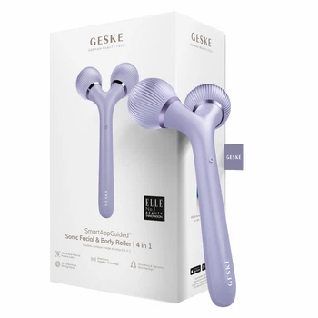Электронный ультразвуковой ролик для лица и тела GESKE Sonic Facial&Body Roller 4в1 пурпурный