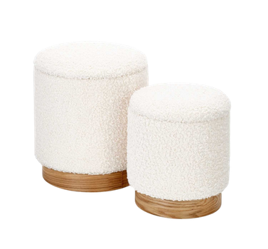 Zestaw 2 puf Halmar Cancun V-CH-CANCUN-PUFA Kremowy / Naturalny (5905248110946)