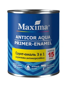 Грунт-емаль 3в1 Anticor Aqua сірий Maxima 0,9кг