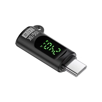 Адаптер NNBILI Type-C з дисплеєм для визначення потужності зарядки до 240W, USB 4.0, 480 Mbps data, 8K, 60Hz, 80Gbps, Video, BLACK