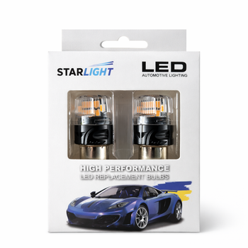 Комплект світлодіодних ламп StarLight Vision PY21W (T25) BRS LED BAU15S AMBER 12/24V