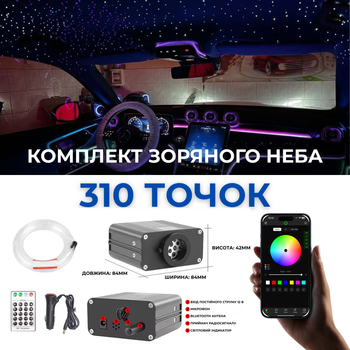 Звездное небо (310 точек) в потолок любого автомобиля 3м 0.75/1/1.5мм