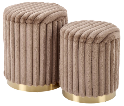 Zestaw 2 puf Halmar Fido V-CH-FIDO-PUFA-CAPPUCCINO Cappuccino / Zloty (5905248137004)