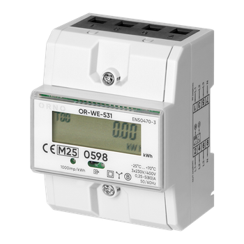 Счетчик электроэнергии 3F 80A OR-WE-531 3 модуля DIN-рейка TH-35