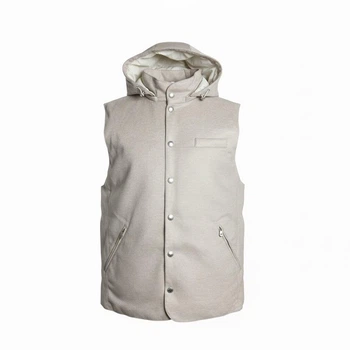 Стеганый жилет с капюшоном Brunello Cucinelli из шерсти, размер L, цвет Taupe