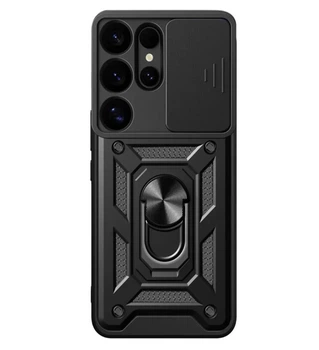 Чехол Primo Shockproof для Samsung Galaxy S26 Ultra (SM-S948)- противоударный, с подставкой и шторкой для камеры - Black