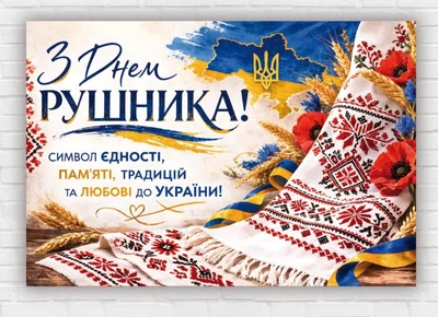Бумажный плакат "День Рушника" 110х75 см
