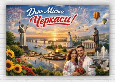 Паперовий плакат "З Днем міста - Черкаси" 110х75 см