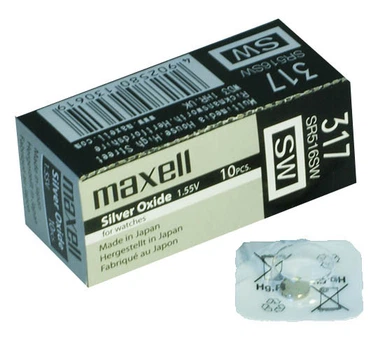 Годинникова срібно-цинкова батарейка (317) Maxell SR-516SW