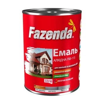 Емаль алкідна Fazenda ПФ-115 Червона (0,9кг)
