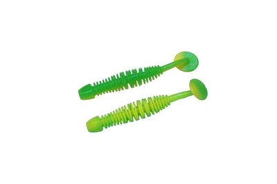 Cилікон Berkley PowerBait Power Leech 5см 12шт, колір: Sprng Grn/Snsne Ylw (4322005001)