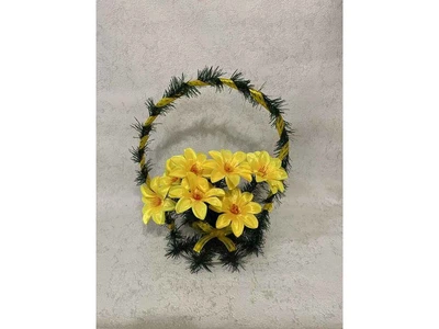 Корзина з квітами MEMORI №6 "Крокус" 41х34см жовтий 223-2