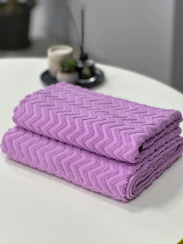 Махровое полотенце для бани и сауны Osborn Textile 100х150 см ZIGZAG LILA