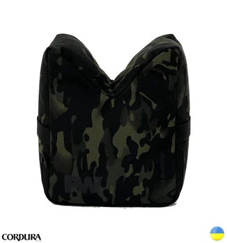 Тактический мешок для стрельбы Power in Motion V-REST Cordura Multicam Black, наполненный, противоскользящий, 23×20×11 см