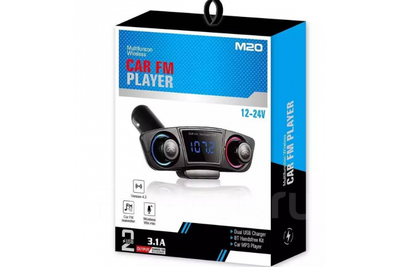 Fm-модулятор M20 Bluetooth 5.0 USB зарядка 2 порта