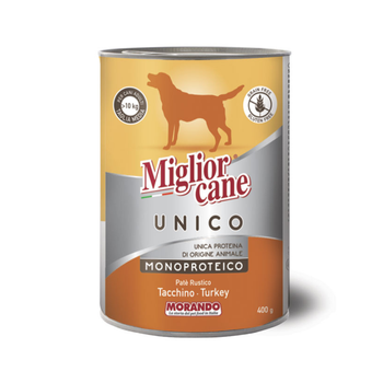 Консервированный корм Morando Migliorcane UNICO Rustic Консервы для собак с индейкой 400 г (m03360)