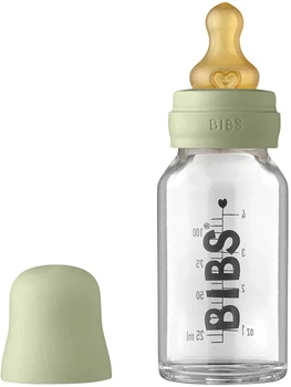 Стеклянная бутылочка BIBS Baby Glass Bottle полный комплект 120 ml - Sage