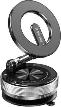 Автотримач для телефону з магнітним кільцем СolorWay MagSafe 360° Black (CW-CHM21-BK)