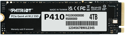 Dysk SSD Patriot Viper P410 4TB PCIe Gen 4.0x4 NVMe 1.4 M.2 (P410P4TBM28H)