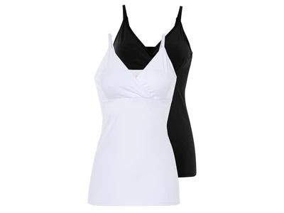 Майка для кормящих мам с вшитым топом 2 шт. для женщины Esmara LYCRA® 458469 L черный, белый