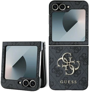 Etui Guess Leather 4G Metal Logo do Samsung Galaxy Z Flip 6 Czarne (3666339313128)