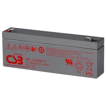 Аккумуляторная батарея CSB HRL1210W 12В 2.3Ач F2FR герметичная подходит для ИБП и видеонаблюдения