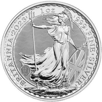 Срібна інвестиційна монета 2 фунта Стояча Британія 999 проба, 31,21 грам. Britannia 2023