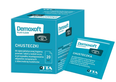 Серветки Verco Demoxoft Plus для гігієни повік та зони навколо очей 20 шт (5906190437280)