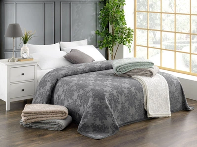 Покривало MOSS Zeren Dark Євро 220 х 240 см Махра Сірий