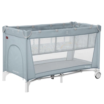 Манеж детский - кроватка для новорожденных 2 в 1 со вторым дном Piccolo+ CRL-18102 Ash Grey 125*65 см CARRELLO серый