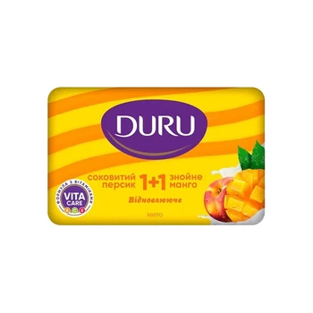 Мыло Duru 1+1 сочный персик и знойное манго 80 г