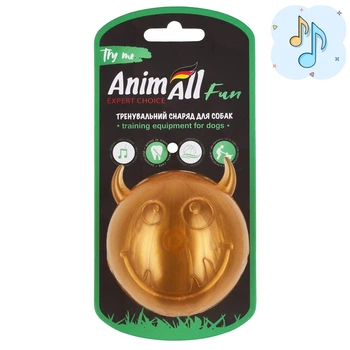 Іграшка AnimAll АnimАll Fun м'яч чортик з пищалкою для собак, 75 мм, золотий (182680)
