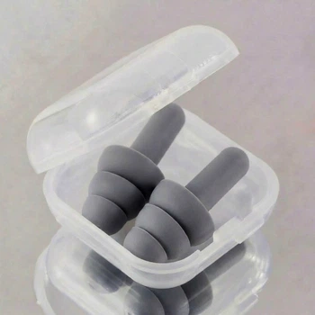 Беруші силіконові бервуха в пластиковому кейсі Silicone Earplugs Grey