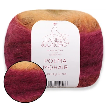 Пряжа Mondial Poema Mohair №8, суперкидмохер с шелком - 50 г / 420 м, тонкая пряжа для свитеров, шалей и палантинов