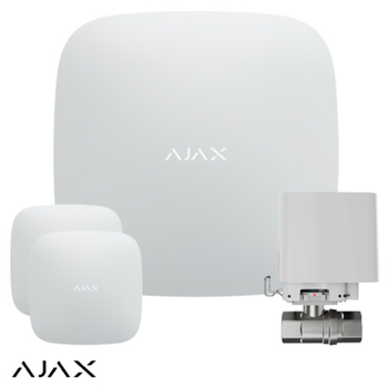 Система защиты от протечек Ajax Hub 2 (2G) White (2 датчика, 1 кран 3/4") (Hub2White/2G/2LP/1WaterStop20)