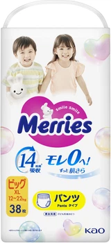 Подгузники-трусики Merries для детей XL 12-22 кг 38 шт (4901301425881)
