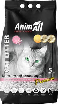 Наповнювач для котячого туалету AnimAll Бентонітовий грудкуючий з ароматом дитячої пудри 4.2 кг (5 л) Білий (4820224500584)