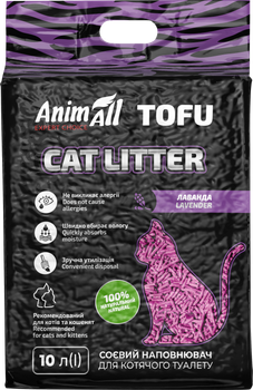Наповнювач для котячого туалету AnimAll ТОФУ Лаванда 4.66 кг / 10 літрів (4820224500898)
