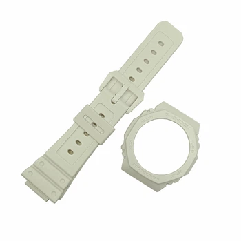 Оригинальный ремешок и накладка на корпус Casio g shock GA-2100-1A1PR белый матовый