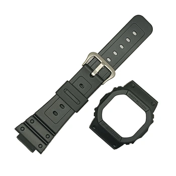 Оригінальний ремінець та накладка на корпус Casio g shock DW5600BB/LS/GWB5600/GW5000 чорний матовий