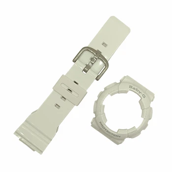 Оригинальный ремешок и накладка на корпус Casio BabyG BA-110/112/120/130 белый глянцевый