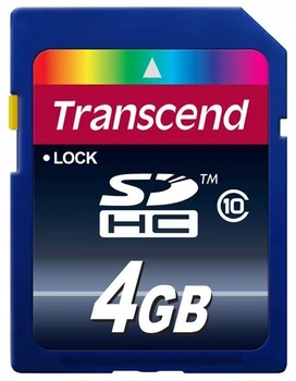 Карта памяти Transcend SD HC 4 GB (10 Class)