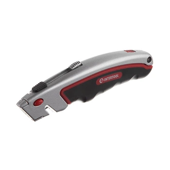 Нож с выдвижным трапециевидным лезвием INTERTOOL HT-0516