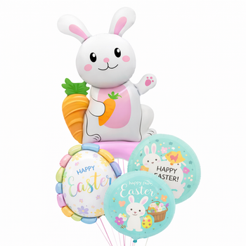 Фонтан З Кульок Милий Зайчик З Морквою Happy Easter Великдень