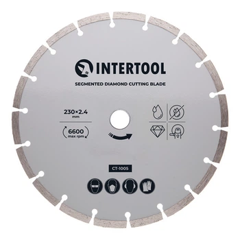 Диск відрізний сегментний, алмазний 230мм, 16-18% INTERTOOL CT-1005