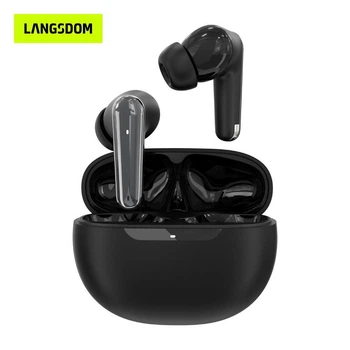 Бездротові навушники Langsdom TN17 з шумоподавленням, Bluetooth 5.4 та мікрофоном, ігрові вакуумні TWS навушники для телефону, до 30 годин роботи