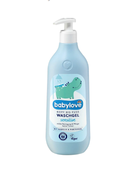 Дитячий гель для купання Babylove Sensitive від голови до ніг, 500 мл