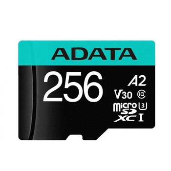 Карта памяти ADATA microSDXC (UHS-1 U3) Premier Pro 256Gb Class 10 V30S A2 (R-100Mb/s W85Mb/s) (AUSDX256GUI3V30SA2-RA1)